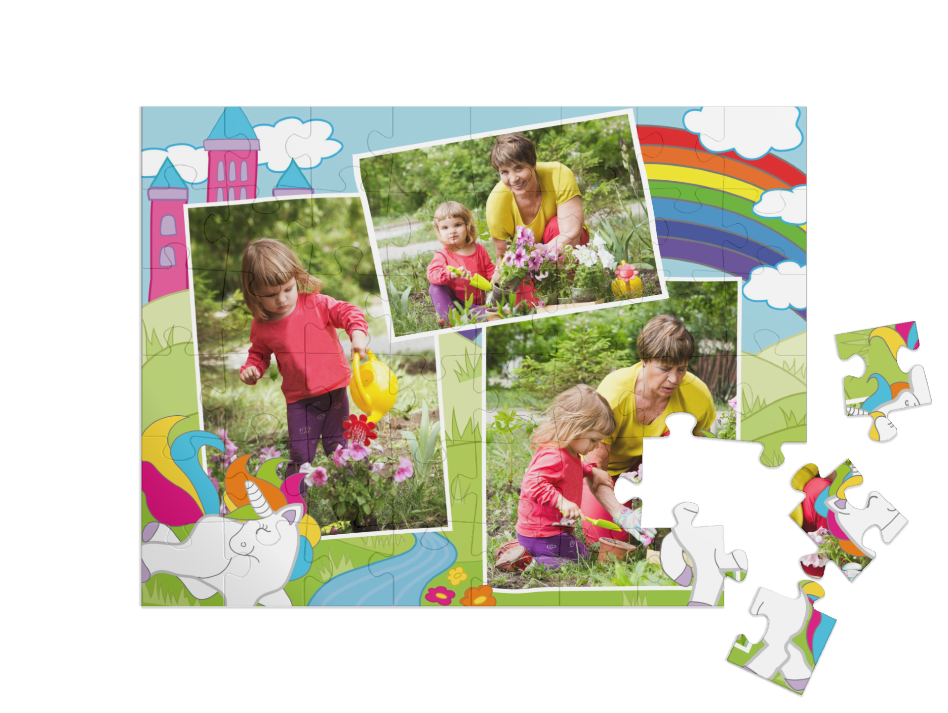"Rainbowland" landscape collage