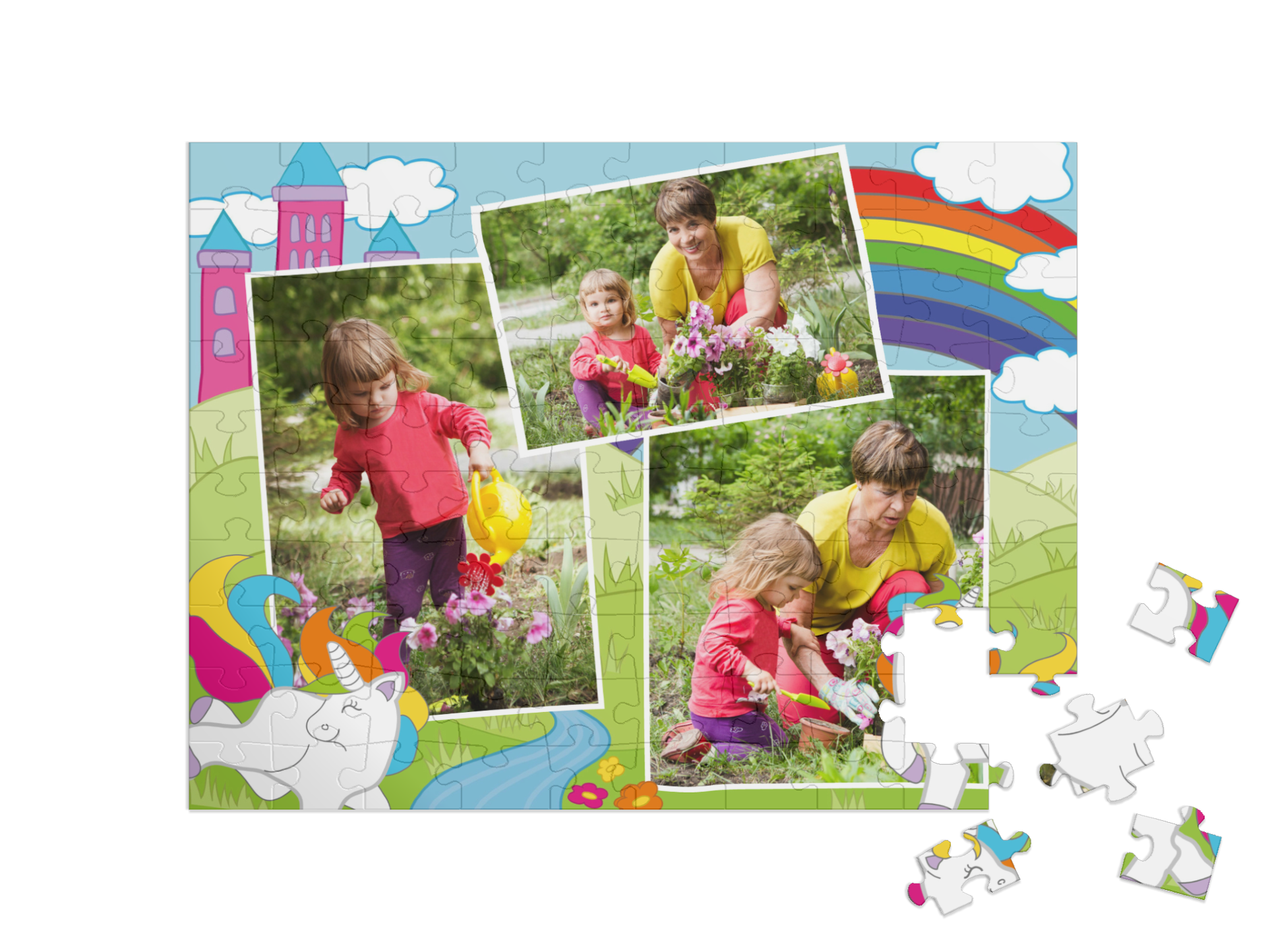 "Rainbowland" landscape collage